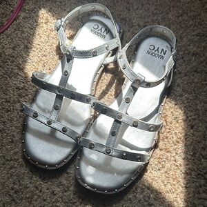 Madden NYC Silver Studded Sandals